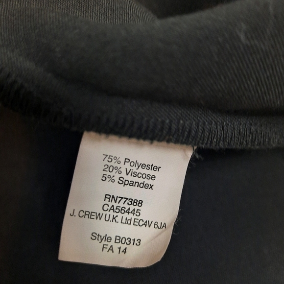 J. Crew Black Sheath Dress Scalloped Hems Size 8 Women's - Picture 8 of 9